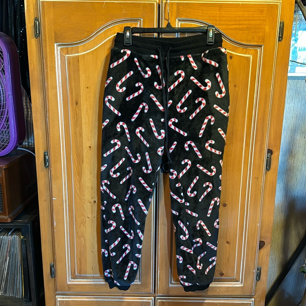 JEM Holiday Sweater Candy Cane Pajama Bottoms - Cozy Festive Fun